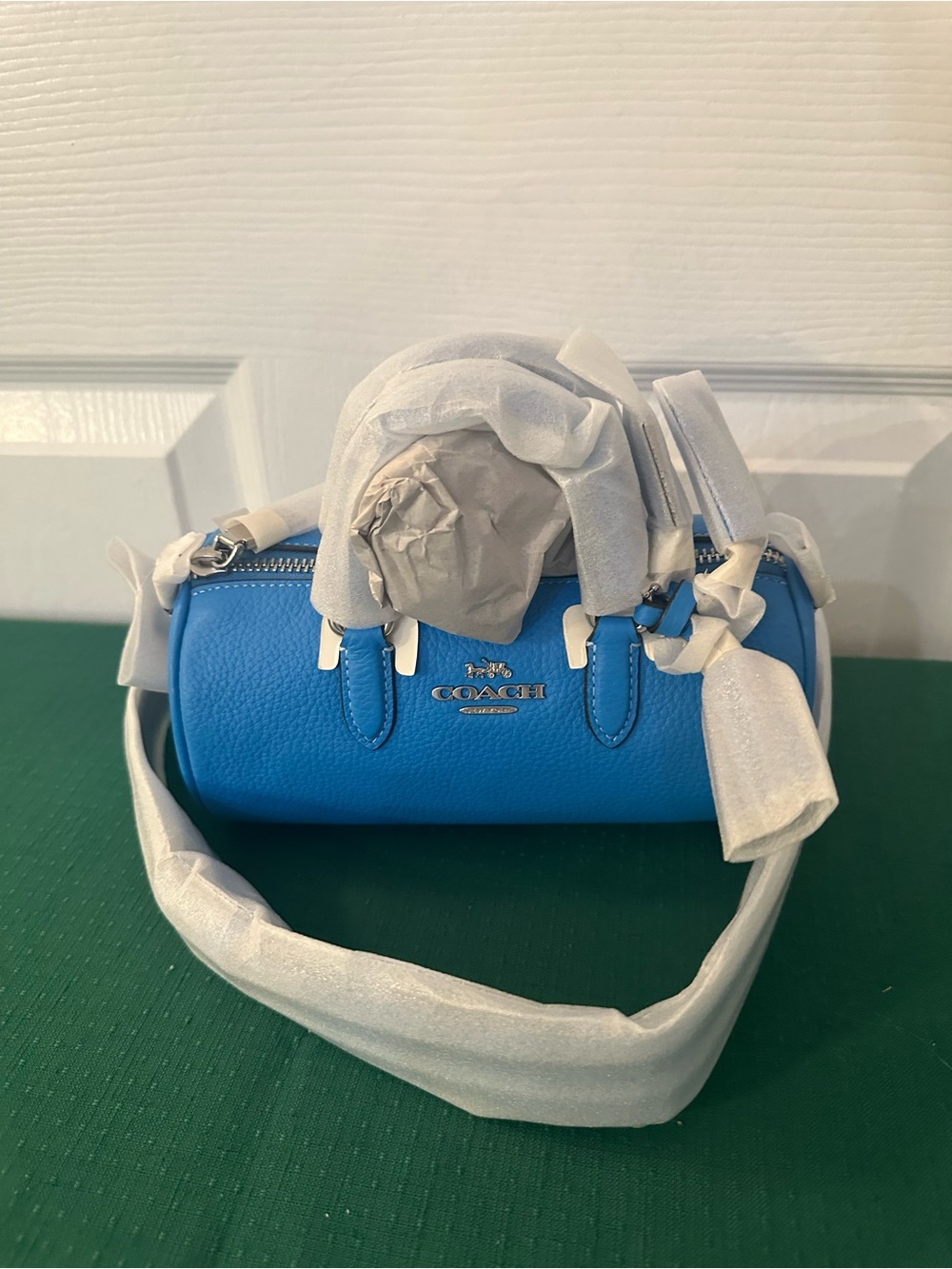 Coach Bright Blue Mini Barrel Satchel - Picture 1 of 1